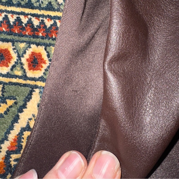 NWT Zara Brown Sleeveless mock neck Faux Leather Zip back Top - size XL - Picture 16 of 16